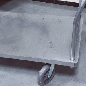 भारी शुल्क 1000 किलोग्राम चांदी धातु ट्रॉली 360 डिग्री पहियों के साथ भारी शुल्क गोदाम ट्रॉली स्टेनलेस स्टील कार्ट - Product Image 1