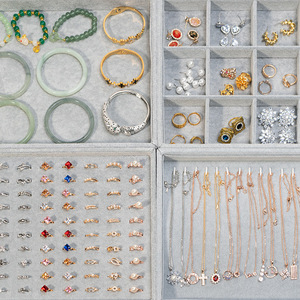 SSeesy produk baru Cina kustom perhiasan beludru kayu baki abu cincin berlubang kalung gelang kemasan nampan melayani - Product Image 2