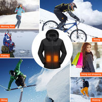 Veste chauffante rechargeable par USB OEM ODM pour homme, hiver, coupe-vent, imperméable, polyester, veste chauffante d'extérieur, 10 zones chauffantes avec capuche