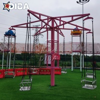 Manèges de parc d'attractions non motorisés, balançoires de loisirs en acier pour aire de jeux pour enfants, ensemble de balançoires métalliques sans alimentation électrique