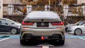 Diffuseur de pièces automobiles pour <span class=keywords><strong>BMW</strong></span> série 3 G20 G28 mise à niveau course lèvre arrière noir embouts d'échappement LED diffuseur arrière pour 2020 + - Product Image 3