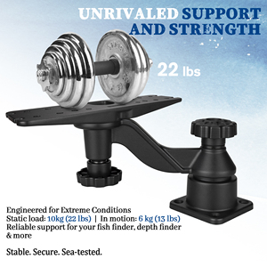 Support de sondeur de pêche tout en aluminium Velpaw pour écrans de 7 à 16 pouces, bras renforcé, compatible avec les traceurs de cartes Garmin, Lowrance - Product Image 3