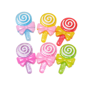 Mini figurines de sucettes colorées en spirale pour micro-paysages et accessoires de jardin féerique - Product Image 1