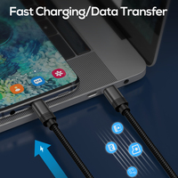 Cable de Carga Schitec al por Mayor, 1m 2m 3m 2.4A, Cable USB de Aleación de Aluminio Trenzado de Nailon para Carga de Energía