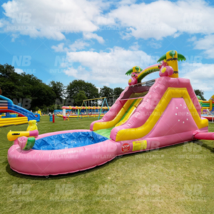 Commercial PVC Inflatable Water Park <b>Slides</b> With Splash Pool Event Rental <b>Slide</b> <b>Small</b> for Kids Inflatable Castle Tropical - Product Image 3