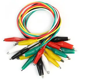 Cable de pinza de cocodrilo, cables de prueba, 50cm, 5 colores, 2020