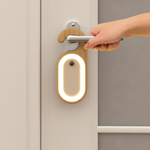 Luce Notturna con Sensore di Movimento in Legno Massello con Gancio, Lavagna Messaggi Fai-da-Te, Lampada da Parete LED Ricaricabile per Maniglia Armadio - Product Image 5