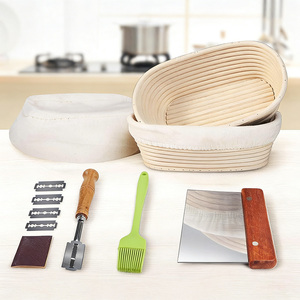 Kit de démarrage de levain en verre conique avec paniers de levage en rotin pour la fabrication artisanale du <span class=keywords><strong>pain</strong></span>, idéal pour les cadeaux - Product Image 1