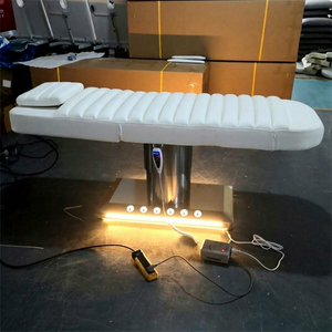 Kisen Wholesale Modern <b>Luxury</b> <b>Lash</b> <b>Bed</b> - Golden Base Adjustable Massage Table for Facial & Eyebrow Spa Treatment - Product Image 1