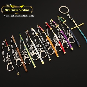 Mini llavero de Metal de 9CM, colgante de espada de Anime Zoro de una pieza, llavero LAW Luffy - Product Image 2