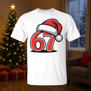 Maglietta Six Seven 67 Meme Gen Slang alfa Christmas cappello di Babbo Natale - Product Image 3