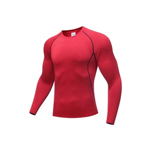 T-shirt Sportiva a Maniche Lunghe da <span class=keywords><strong>Uomo</strong></span> ad Alta Elasticità per Fitness, Maglietta a Compressione Aderente da Allenamento Traspirante ad Asciugatura Rapida per Palestra in Tinta Unita - Product Image 6