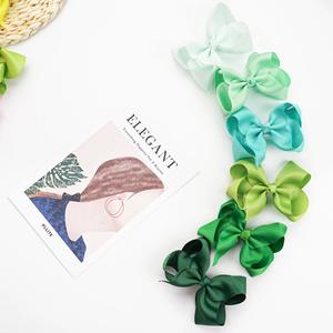 Aksesoris rambut anak-anak grosir pita rambut butik Grosgrain 10x7cm dengan klip - Product Image 1