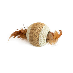 Jouet pour chat en sisal avec plumes et son, résistant aux griffures, pour l'intérieur - Product Image 1