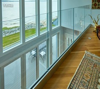 Système de balustrade en verre sans cadre en aluminium, pour balcon extérieur, 1 pièce