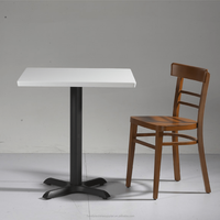 Table de meuble Commercial pour restaurant, plateau en bois avec pied en métal, table à manger carrée RT-863