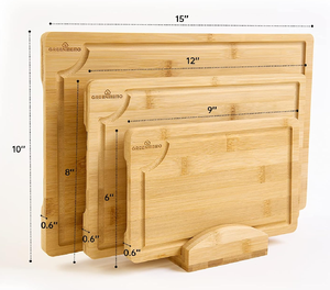 Ensemble de planche à découper en bambou de qualité supérieure Taille M Fournisseur en gros du Vietnam Articles de cuisine Blocs à découper Meilleures ventes - Product Image 1
