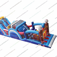 Jeux gonflables de carnaval d'aventure de parc d'attractions professionnel grand parcours d'obstacles gonflable extrême