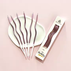 BI03 gros coloré courbe fil <span class=keywords><strong>gâteau</strong></span> fête <span class=keywords><strong>anniversaire</strong></span> spirale torsion bougies 6 pièces/boîte souhaitant bougie - Product Image 6