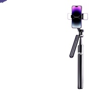 Support de téléphone portable réglable rose compatible Bluetooth avec lumière LED circulaire, antidérapant, idéal pour les selfies et les diffusions TikTok