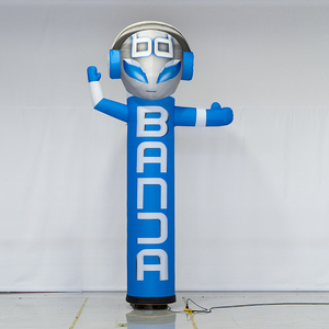 360 su misura cartone animato all'aperto onda <span class=keywords><strong>blu</strong></span> pubblicità ballerino gonfiabile dell'aria benvenuto per i ballerini dell'aria per uso esterno - Product Image 1