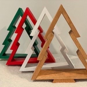 Wooden Christmas <b>Tree</b> <b>Ornaments</b> Medium 4-6 In Height Handicraft Decorations For Home Festive Display - Product Image 4