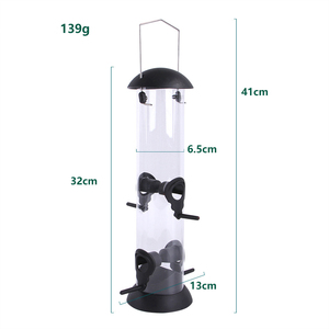 Plastic Tube Bird <b>Feeder</b> Outdoor Garden Transparent Seed Hanging Bird <b>Feeder</b> - Product Image 6