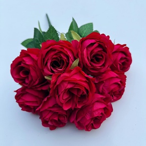 PT-R083 Sản Phẩm Mới Lớn Bó Hoa Bán Buôn 9 Chi Nhánh 9 Đầu Bó Hoa Hồng Nhân Tạo Hoa Hồng - Product Image 6