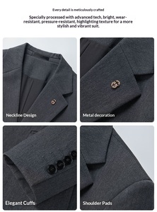 Ensemble de Costume d'Affaires 3 Pièces pour Homme, <span class=keywords><strong>Prix</strong></span> de Gros, Lavable, Anti-décoloration, Coupe Slim, Col Cranté, Simple Boutonnage - Product Image 4