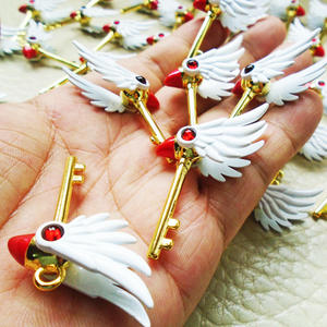 Venta caliente <span class=keywords><strong>Card</strong></span> Captor gargantilla Corea collares dibujos animados Cardcaptor <span class=keywords><strong>Sakura</strong></span> Clow encanto colgante collar llavero encantos - Product Image 6