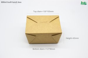 Contenitore di carta per pranzo kraft monouso da asporto PE/PLA/acqua - Product Image 5