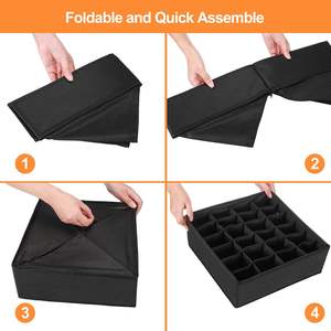 Tessuto <span class=keywords><strong>armadio</strong></span> intimo <span class=keywords><strong>Organizer</strong></span> calzini cassetto divisore 4 <span class=keywords><strong>Set</strong></span> - Product Image 4