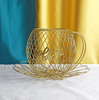 Café Bar bureau décor en forme de fleur grand métal expresso Capsule tasse à café panier de rangement avec tasses 80 K