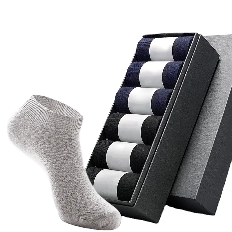 Men's Socks black business cotton Bamboo Fiber Solid Color Casual Business Men no show Socks Dress ankle socks men low