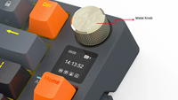 Clavier de jeu rechargeable USB avec écran TFT, bouton de volume, éclairage RGB, modes multiples (sans fil 2,4 GHz + BLE 5.0)