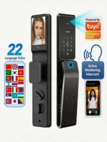 Système d'interphone étanche OEM, serrure intelligente avec reconnaissance faciale 3D, empreinte digitale, entrée sans clé, serrure de porte intelligente pour la maison avec Wifi Tuya