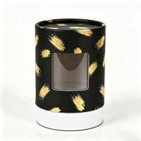 Boîtes d'emballage personnalisées pour bougies, logo en feuille d'or, tubes cylindriques pour bougies, boîte en papier avec fenêtre en PVC