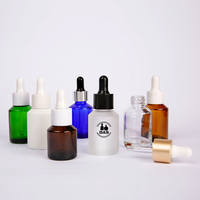 Flacon compte-gouttes en verre dépoli à épaule inclinée de 30 ml (1 oz) avec compte-gouttes noir