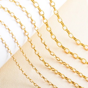 Collar largo de cadena con eslabones ovalados únicos de acero inoxidable, color dorado, estilo hip hop, para mujeres y hombres, regalo de joyería, se puede personalizar. - Product Image 1