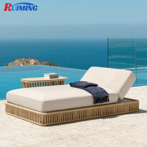 Chaise longue <span class=keywords><strong>tressée</strong></span> en oléfine moderne pour l'extérieur Coussin résistant à l'eau pour piscine d'hôtel, de cour et de patio-Résistant aux UV - Product Image 2