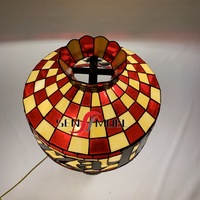 Lampe de table/bureau LED 2026 Sensmuel en verre artistique coloré style église, personnalisable pour la vente en gros - type Pizza Hut