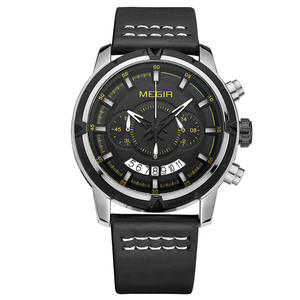 Nuevo reloj para hombre, esfera grande, cronógrafo multifuncional, resistente al agua, reloj de pulsera de cuero genuino - Product Image 3