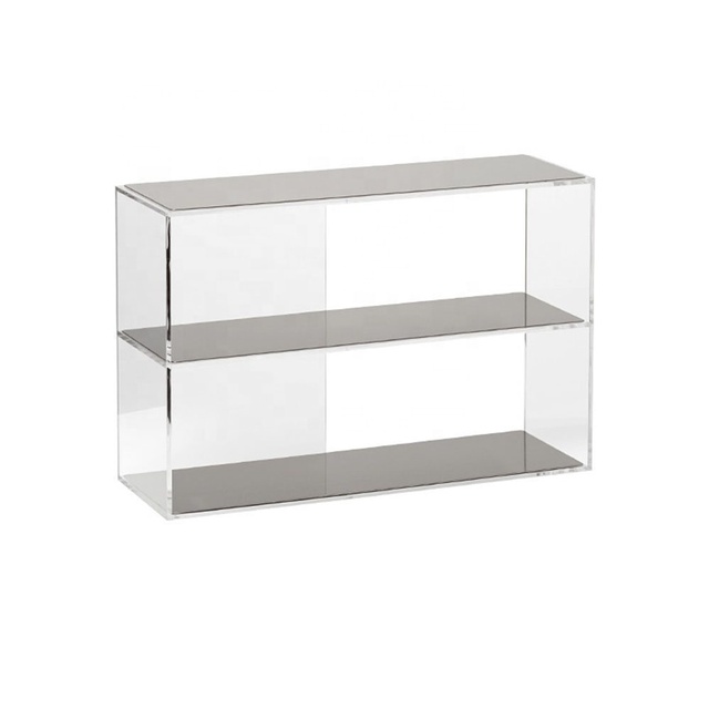 Acrylic Display Case Clear Display Case 2 Layer Desktop Display Cabinet Shelf for Collectibles Mini Toys Rock Amiibo