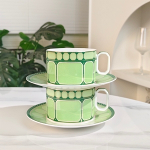Exquisite Luxury Eco-Friendly Green Bone China <b>Tea</b> <b>Set</b> with European Coffee Pot Stocked - Product Image 6