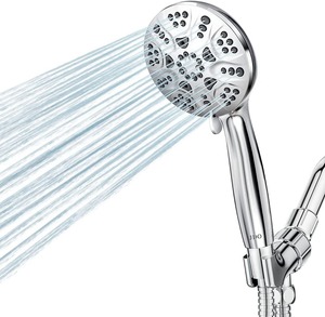 Vente en gros Ensemble de douche style américain à 6 fonctions Pommes de douche en ABS chromé avec tuyau de douche en acier inoxydable - Product Image 5