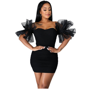 Nuovo Prodotto Della Signora <span class=keywords><strong>di</strong></span> <span class=keywords><strong>Tendenza</strong></span> <span class=keywords><strong>Abbigliamento</strong></span> <span class=keywords><strong>di</strong></span> Alta Qualità Delle Donne Sexy Del Manicotto della Bolla Delle Donne Della Signora Del Collare Del Quadrato Abiti - Product Image 2