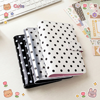 Agenda en cuir avec emplacements transparents pour cartes et papier rechargeable pour fournitures scolaires étudiantes, format A6