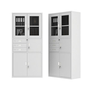 Archivador Moderno de Acero con Puertas de Vidrio, Gran Capacidad de Almacenamiento para Uso en Talleres - Product Image 2