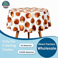 Nappe jetable ronde en papier PE imperméable à motif noisette pour la restauration et les événements d'automne (vente en gros)