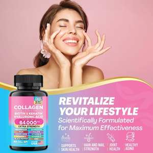 Cápsulas de colágeno multivitamínico OEM con biotina queratina ácido hialurónico suplemento dietético para apoyar la salud de la piel de las mujeres adultas - Product Image 2